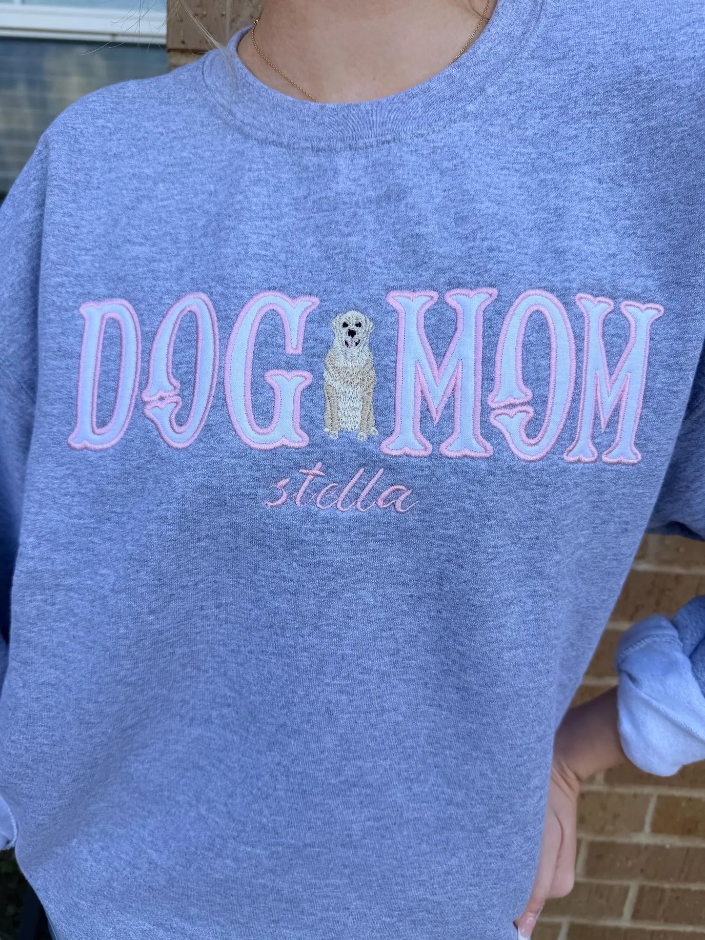 Custom Dog Mom Embroidered Sweatshirt