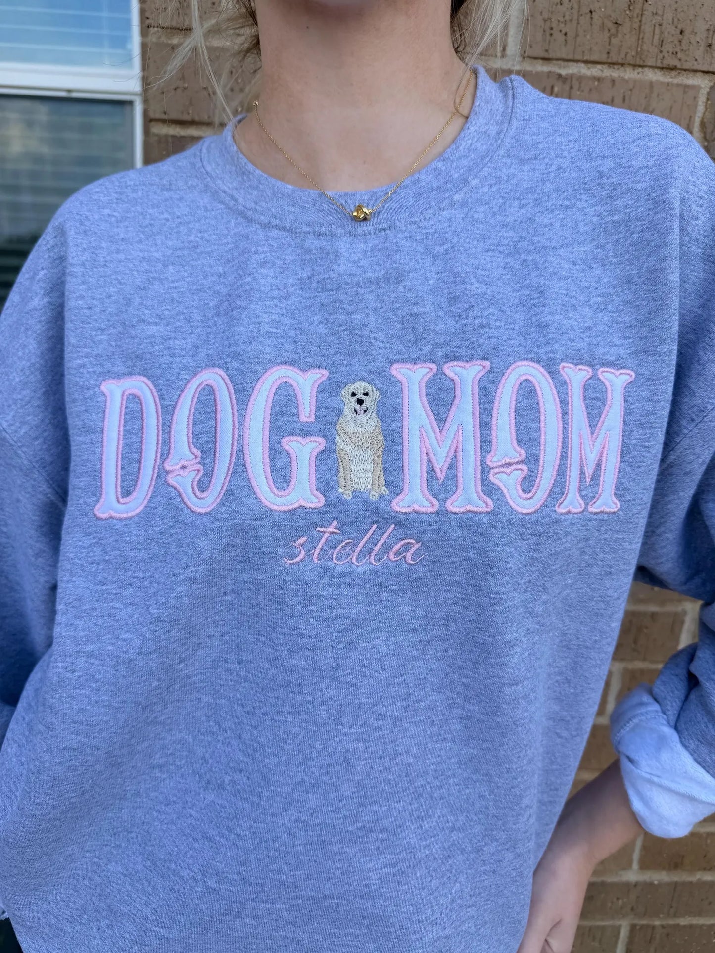 Custom Dog Mom Embroidered Sweatshirt